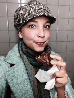 Millennial of the week Liah Berlioux eating a french pastry